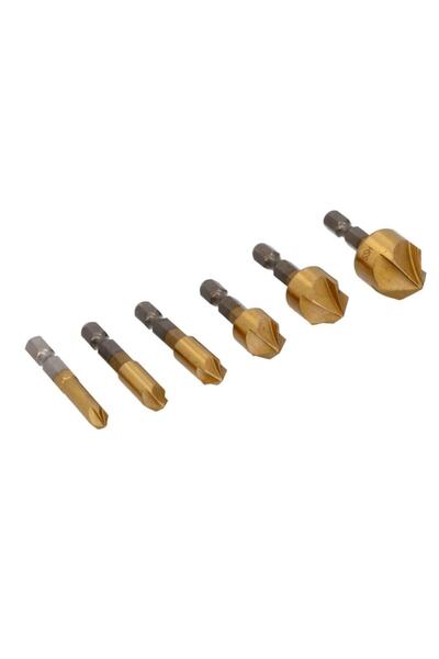 mrtbilisim Bits Saplı Havşa Açma Uç Seti 6 Parça Metal Delici Havşa Seti Havşa Açma Seti