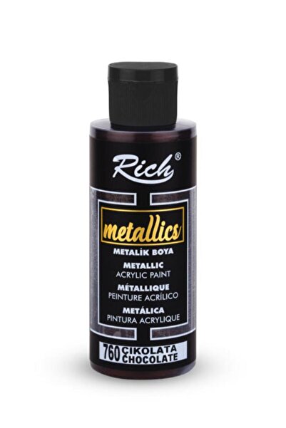 Rich Metalik Akrilik Boya - Metallic Acrylic Paint 120cc Çikolata 760