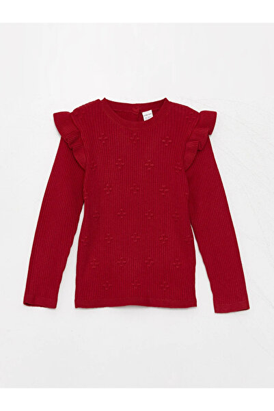 LC Waikiki Lcw Baby Crew Neck Soft Textured Girls Knitwear Sweater