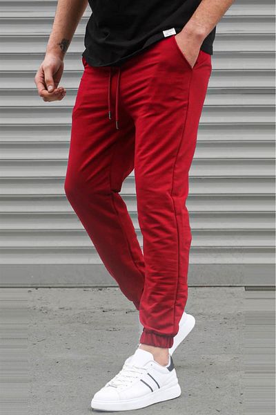 Madmext Bordeauxroter Basic-Trainingsanzug für Herren mit elastischen Beinen 5494