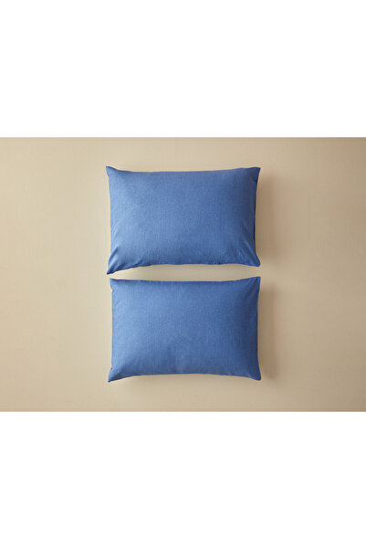 English Home غطاء وسادة مكون من قطعتين سهل الكي مقاس 50 × 70 سم باللون الأزرق