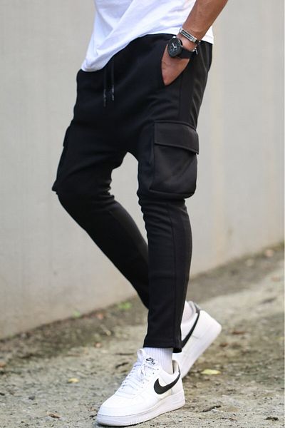 Madmext Schwarze Basic-Jogginghose mit Seitentasche 4801