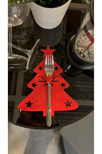 Denseden Suport pentru linguri decorativ din lemn de pin, roșu, 6 bucăți - Su...