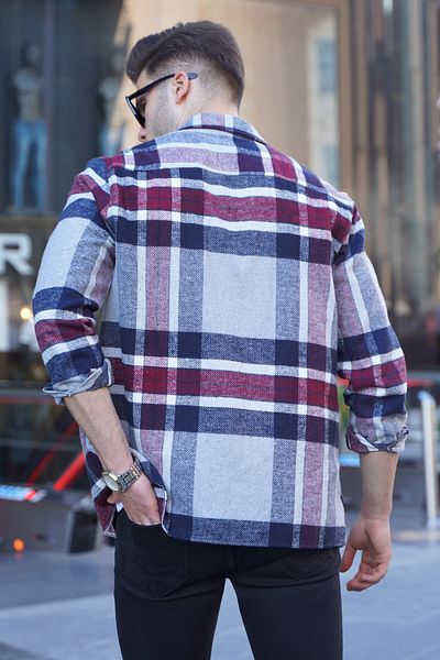 Madmext Γκρι Regular Fit Ξυλοκόπος 5555