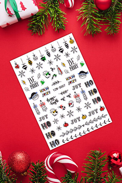 BP Tattoo HoHoHo Yılbaşı Kadın Tırnak Sticker Nail Art