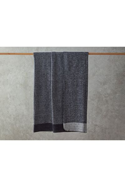 English Home Modern Chevron Cotton Single Blanket 150x200 Cm Gray