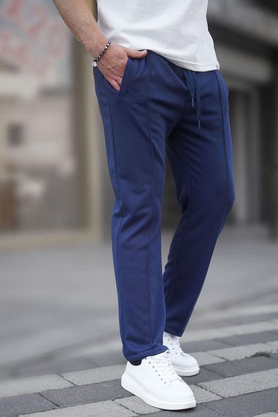 Madmext Marineblaue Jogginghose mit offenem Bein für Herren 6515