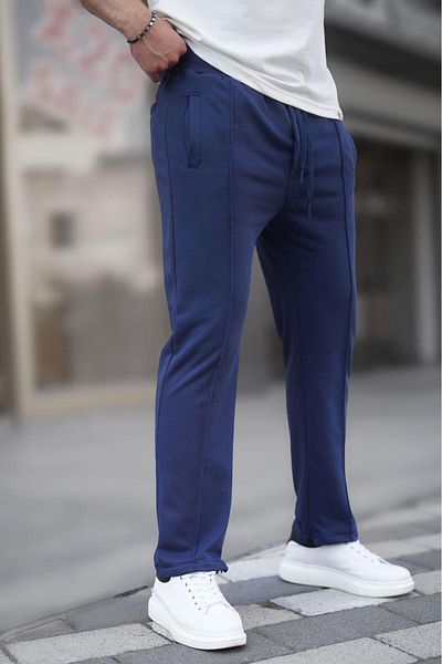 Madmext Marineblaue Jogginghose mit offenem Bein für Herren 6515