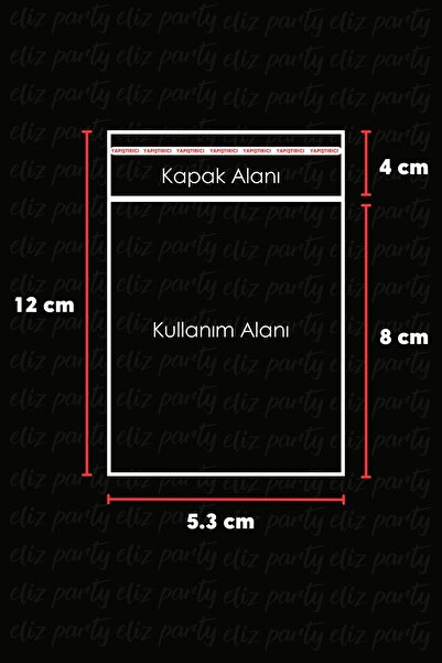 Eliz Party 5.3x12cm Şeffaf Bantlı Yapışkanlı Opp Parlak Jelatin Poşet Bijuteri Aksesuar Paketleme Poşeti 100 Ad