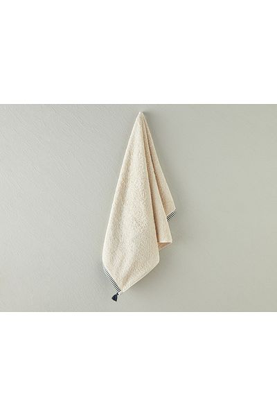 English Home Πετσέτα προσώπου Colorful Lines Cotton Tassel 50x80 cm Ανοιχτό Μπεζ-πράσινο