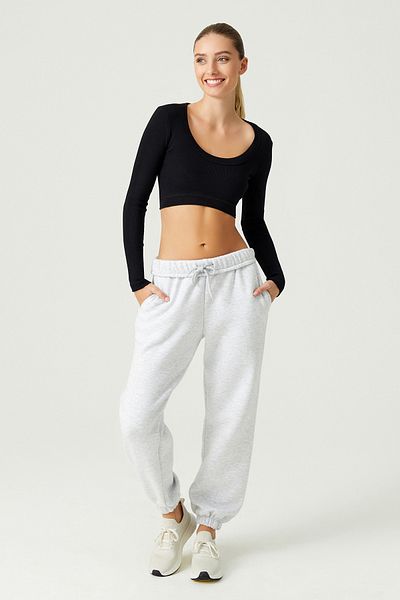 Los Ojos x Melodi Kar Melange Oversize/Wide Fit pamut vastag melegítőnadrág megfordítható