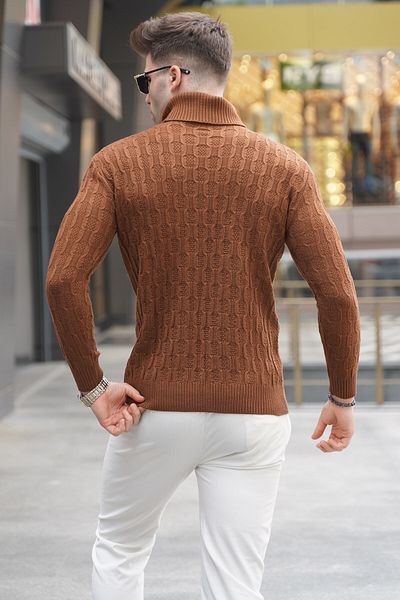 Madmext Kamelfarbener Rollkragenpullover 5759