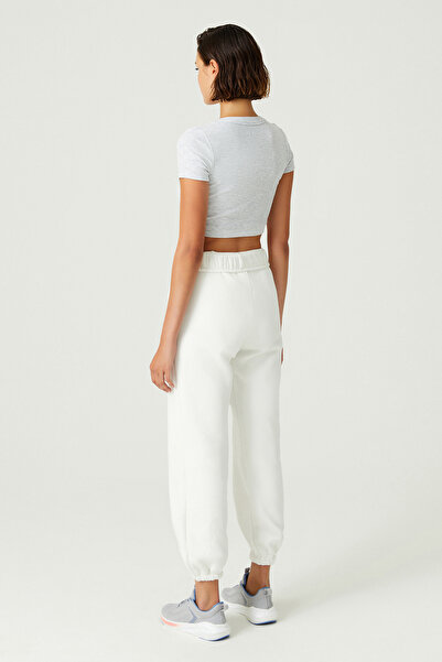 Los Ojos x Melodi Ecru Oversize/Wide Fit Cotton Thick Sweatpants Reversible