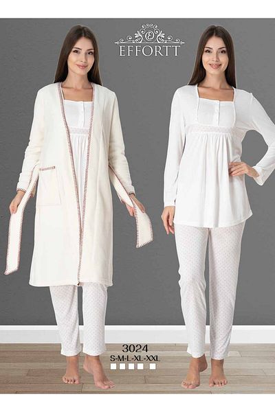 Effortt PREGNANT TRIPLE PAJAMAS SET WITH PLUSH MATERNITY