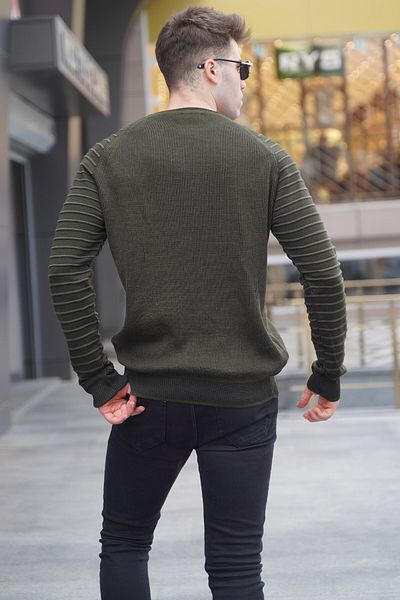 Madmext Khaki Crew Neck kötöttáru 5766 pulóver