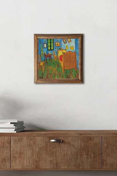 Pinecone Vincent Van Gogh Bedroom at Arles Stone Wall Painting with Wooden Frame Wall Decor Wall Art