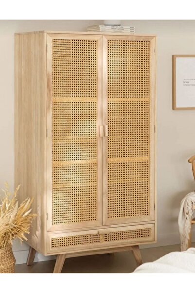 Genel Markalar Ahşap Hazeran Kapaklı Tek Çekmece Elbise Dolabı