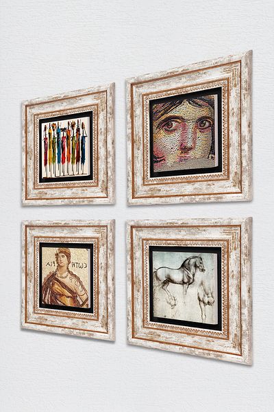 Pinecone Native Women, Soteria, Gypsy Girl Mosaic, Da Vinci Horse Statue Stone Painting Framed Wall Decor