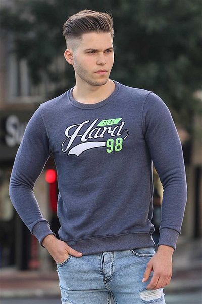 Madmext Bedrucktes Sweatshirt für Herren in Marineblau 4375
