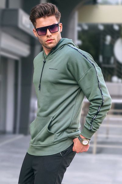 Madmext Φούτερ με κουκούλα χακί 4721