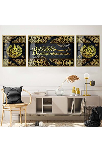 Zevahir Mobilya Dekorasyon Set de picturi din sticlă irezistibilă din metal a...