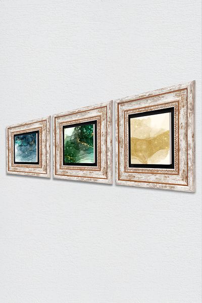 Pinecone Abstract Art Stone Wall Painting Framed Wall Decor 3 Piece Painting Set Wall Art Tk3-1884