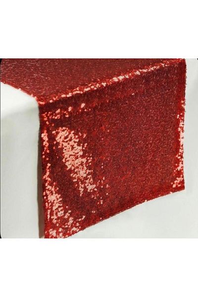 MER HOME Red Sequin Sequined Table Runner (40x140)