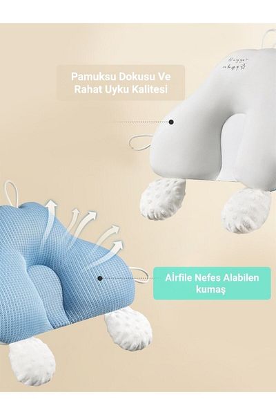 i lin baby Flat Head Pillow & Baby Pillow, Antibacterial, Anti-Sweat, Head Syndrome Prevention