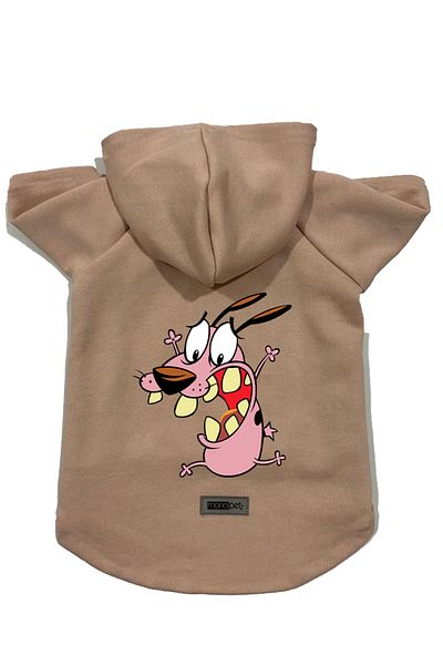 Monopetz Hooded Fleece Sweatshirt Dog and Cat Outfit & Dress - Beige Courage