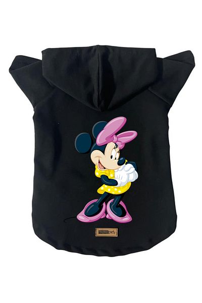 Monopetz Hooded Fleece Sweatshirt Dog and Cat Outfit & Dress - Black Minnie