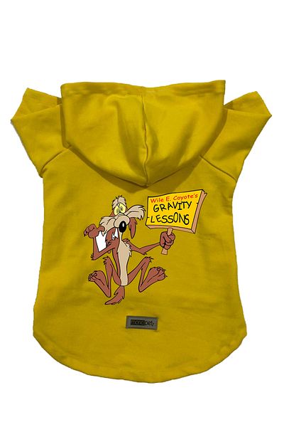 Monopetz Hooded Fleece Sweatshirt Dog and Cat Outfit & Dress - Yellow Coiote
