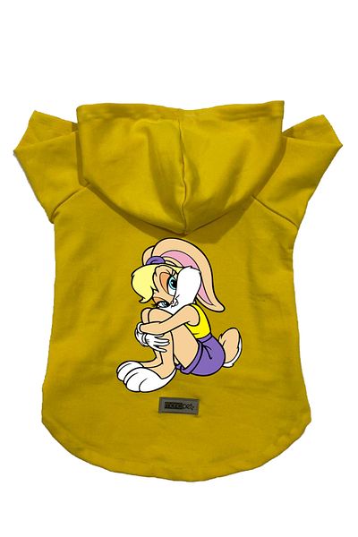 Monopetz Hooded Fleece Sweatshirt Dog and Cat Outfit & Dress - Yellow Lola