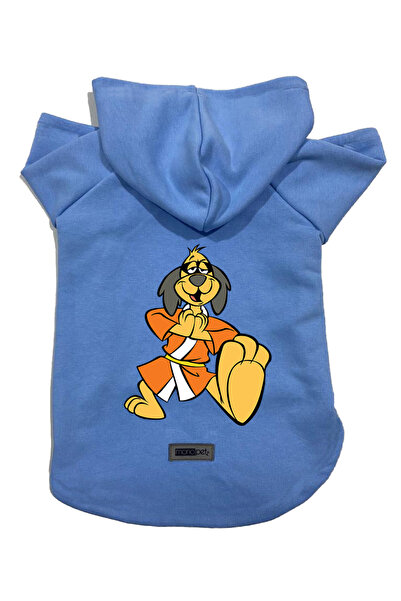 Monopetz سويت شيرت من الصوف بغطاء للرأس للكلاب والقطط - أزرق هونج كونج - مقاس L