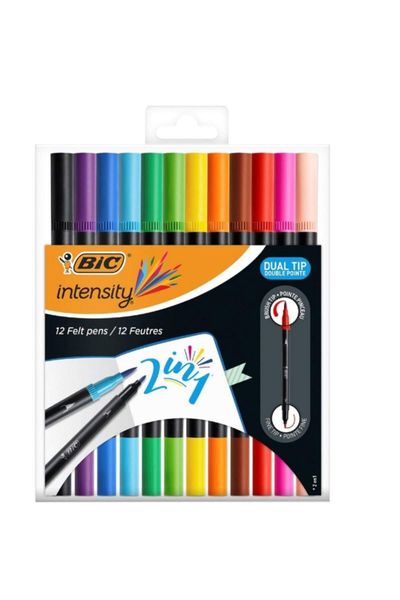 Bic Intensity Felt-tip Marker Pen 12 Pcs Premium Colors Paint High