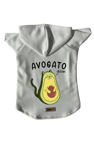 Monopetz Hooded Fleece Sweatshirt Dog and Cat Outfit & Dress - White Avogato