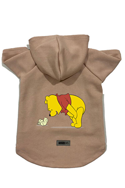 Monopetz Hooded Fleece Sweatshirt Dog and Cat Outfit & Dress - Beige Winnie T...