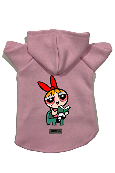 Monopetz سويت شيرت من الصوف بغطاء للرأس ملابس للكلاب والقطط - وردي - مقاس XL