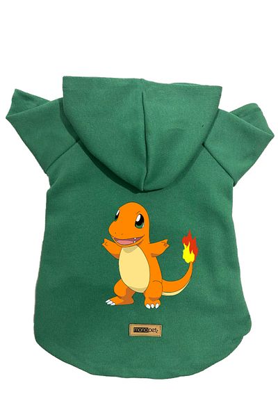 Monopetz Hooded Fleece Sweatshirt Dog and Cat Outfit & Dress - Green Pokemon