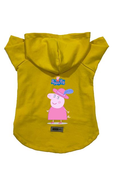 Monopetz Hooded Fleece Sweatshirt Dog and Cat Outfit & Dress - Yellow Peppa Pig