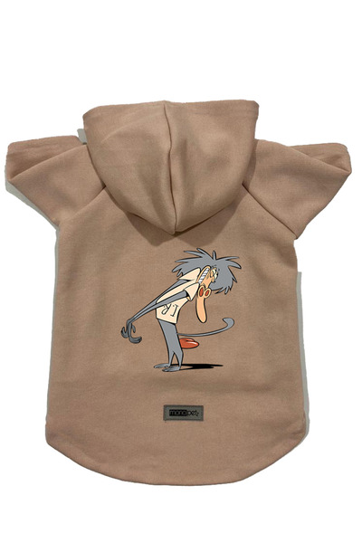 Monopetz سويت شيرت من الصوف بغطاء للرأس للكلاب والقطط - بيج IR005 - مقاس XL