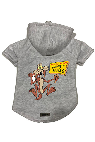 Monopetz سويت شيرت من الصوف بغطاء للرأس ملابس للكلاب والقطط - رمادي كويوت - م...