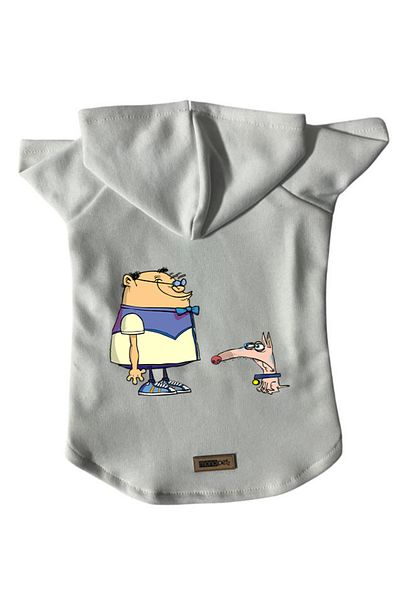 Monopetz Hooded Fleece Sweatshirt Dog and Cat Outfit & Gown - White Cando