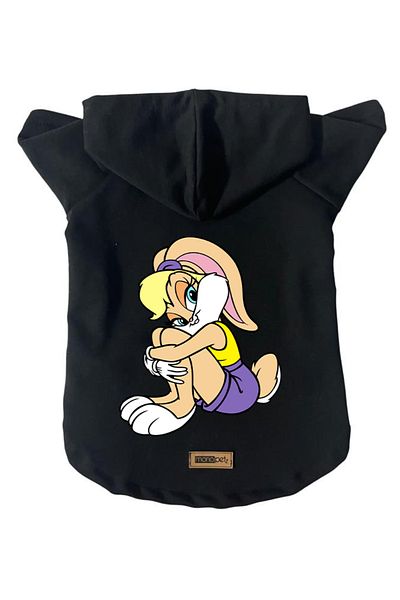 Monopetz Hooded Fleece Sweatshirt Dog and Cat Outfit & Dress - Black Lola