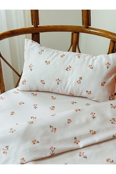 Pithy Cotton Satin Baby, Mother's Side Crib Bedding Set (60x100cm)-Winter Berries