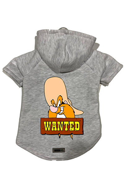 Monopetz Hooded Fleece Sweatshirt Dog and Cat Outfit & Dress - Gray J-Sam - S...