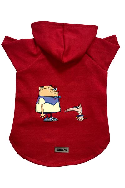 Monopetz Hooded Fleece Sweatshirt Dog and Cat Outfit & Gown - Red Cando