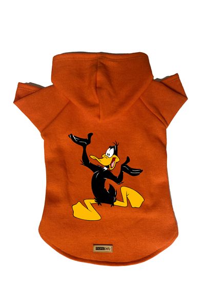 Monopetz Hooded Fleece Sweatshirt Dog and Cat Outfit & Dress - Orange Duffy
