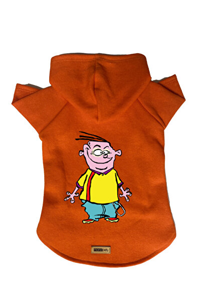 Monopetz Hooded Fleece Sweatshirt Dog and Cat Outfit & Dress - Orange Ed - Si...