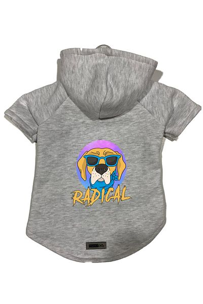 Monopetz Hooded Fleece Sweatshirt Dog and Cat Outfit & Dress - Gray Radical