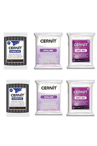 Cernit Number One Polimer Kil 56gr 2 Adet Siyah+2 Adet Beyaz + 2 Adet Yumuşatıcı